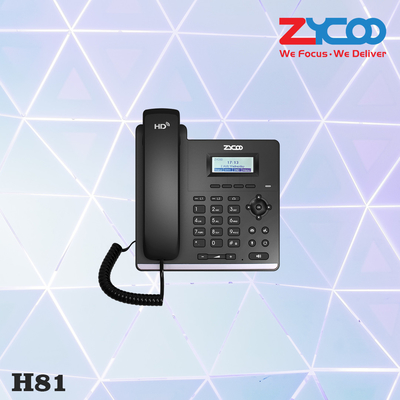 2 Lines Business Sip Desk Phone Black With RJ9 HD Handset